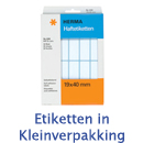 Etiketten in Kleinverpakking