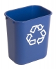 Afvalbak Rubbermaid afvalbak rechthoekige 13 ltr, blauw.