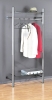 Wandgarderobe Aveto edelstaal met kledingbuis en legborden