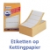 Etiketten op kettingpapier