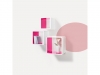 Wandhouder mycube vierkant wit/rose, 3 maten in een set