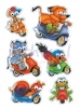 Stickers Herma 6046 MAGIC Dieren op fietsen met bewegende oogjes 1 vel