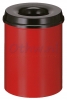 Afvalbak Vlamdovend 15 liter, Rood/Zwart