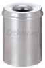 Afvalbak Vlamdovend 15 liter, Zilver
