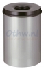 Afvalbak Vlamdovend 30 liter, Aluminium/Zwart