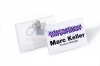 BADGE MET COMBIKLEM 40X75MM TRANSPARANT