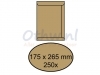 Envelop akte 175x265mm zelfklevend 90gr bruin 250stuks