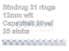 Bindrug GBC 12mm 21rings A4 wit 25stuks