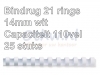 Bindrug Fellowes 14mm 21rings A4 wit 25stuks