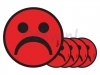 Magneet TNP smiley 7.5cm emotie bedroefd rood