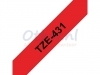 Labeltape Brother P-touch TZE431 12mm zwart op rood