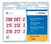 Nummer etiketten Herma 4859 enkel zelfklevend 19x27 mm opdruk rood 201-300