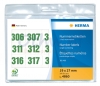 Nummer etiketten Herma 4860 enkel zelfklevend 19x27 mm opdruk groen 301-400