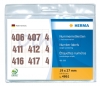 Nummer etiketten Herma 4861 enkel zelfklevend 19x27 mm opdruk bruin 401-500
